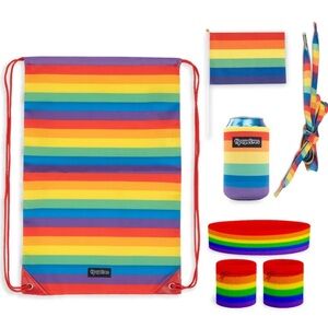 NWT Tipsy Elves Rainbow Pride Pack Accessories Set